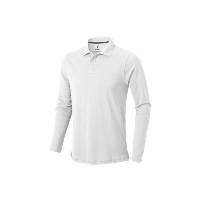 Купить Рубашка поло Oakville мужская с длинным рукавом, белый с нанесением логотипа