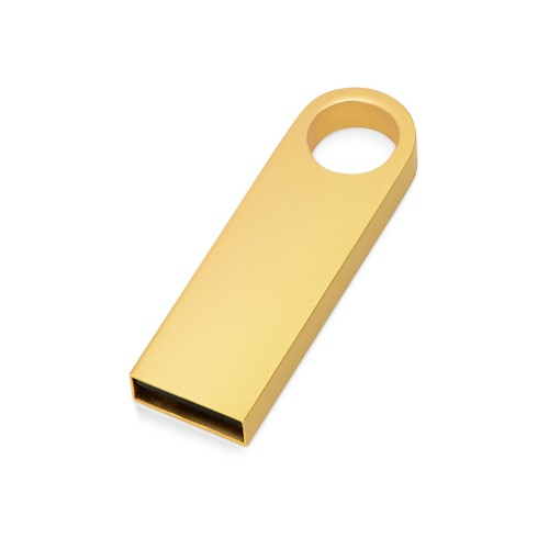 Купить USB 2.0-флешка на 8 Гб с мини чипом и круглым отверстием, золотистыйй с нанесением логотипа