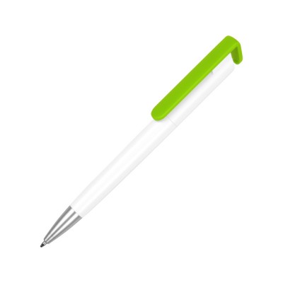 Купить Ручка-подставка Кипер, белый/зеленое яблоко с нанесением