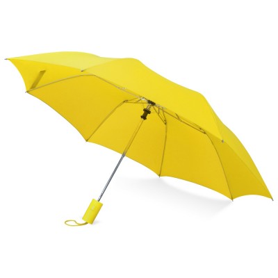 Купить Зонт складной Tulsa, полуавтоматический, 2 сложения, с чехлом, желтый с нанесением