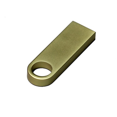 Купить USB 3.0-флешка на 128 Гб с мини чипом и круглым отверстием, золотистый с нанесением логотипа