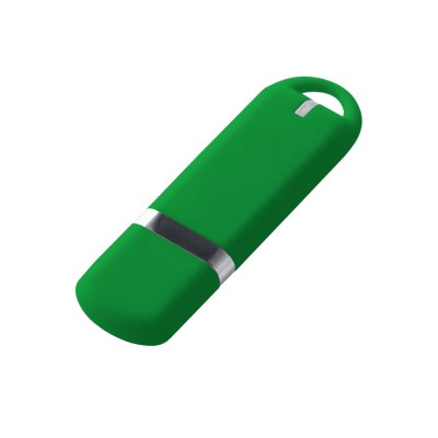 Купить USB-флешка на 8 ГБ с покрытием soft-touch, зеленый с нанесением