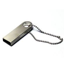 USB 2.0-флешка на 512 Мбайт с мини чипом и круглым отверстием, серебристый