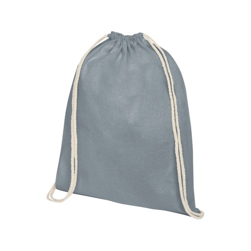 Купить Рюкзак со шнурком Tenes из хлопка плотностью 140 г/м2, серый с нанесением логотипа