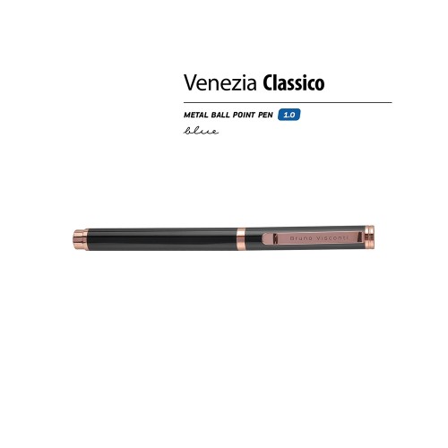 Купить Ручка металлическая шариковая Venezia Classico, черный с нанесением логотипа