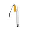 Купить Ручка-подвеска на мобильный телефон со стилусом, серебристый/золотистый с нанесением логотипа