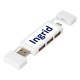 Купить Mulan Двойной USB 2.0-хаб, белый с нанесением логотипа