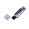 Купить USB-флешка на 16 Гб c двумя дополнительными разъемами MicroUSB и TypeC, серебро с нанесением логотипа