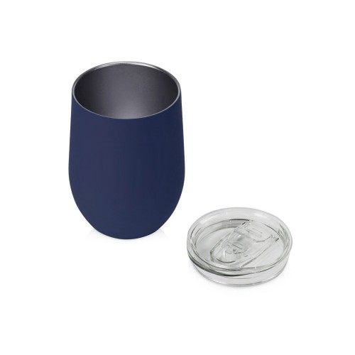 Купить Термокружка Vacuum mug C1, soft touch, 370мл, темно-синий с нанесением логотипа