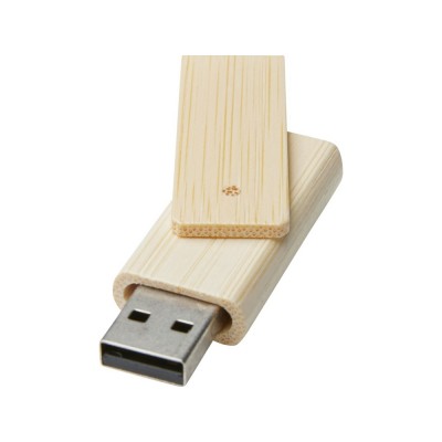 Купить Rotate, USB-накопитель объемом 4 ГБ из бамбука, бежевый с нанесением логотипа