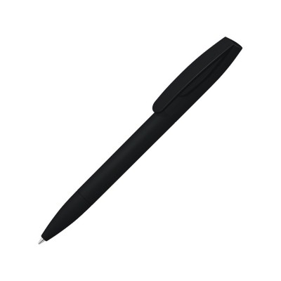 Купить Шариковая ручка Coral Gum  с прорезиненным soft-touch корпусом и клипом., черный с нанесением логотипа