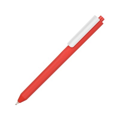 Купить Ручка шариковая Pigra модель P03 PRM софт-тач, красный/белый с нанесением логотипа