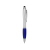 Купить Ручка-стилус шариковая Nash, серебристый/синий с нанесением логотипа