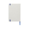 Купить Блокнот Spectrum A5 с белой бумагой и цветной закладкой, белый/ярко-синий с нанесением логотипа