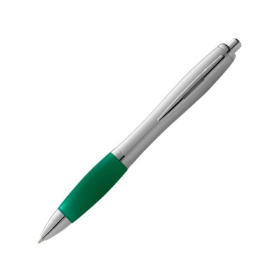 Купить Ручка шариковая Nash, зеленый/серебристый, черные чернила с нанесением логотипа