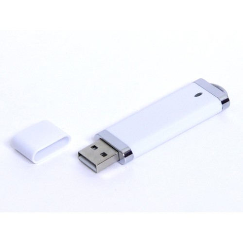 Купить USB-флешка промо на 32 Гб прямоугольной классической формы, белый с нанесением логотипа
