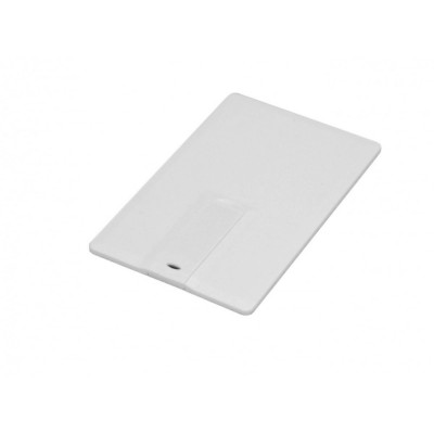 Купить Флешка в виде пластиковой  карты c удобным откидным механизмом, 8 Гб, белый с нанесением логотипа