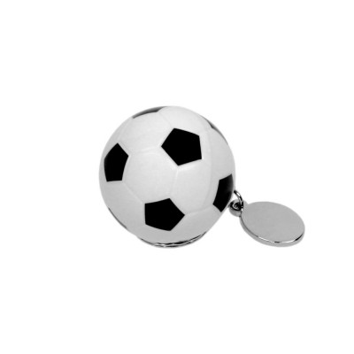 Купить Флешка в виде футбольного мяча, 16 Гб, белый/черный с нанесением логотипа
