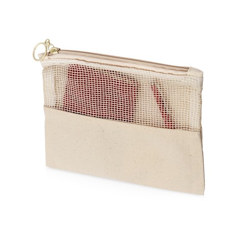 Купить Косметичка Mesh, натуральный с нанесением логотипа