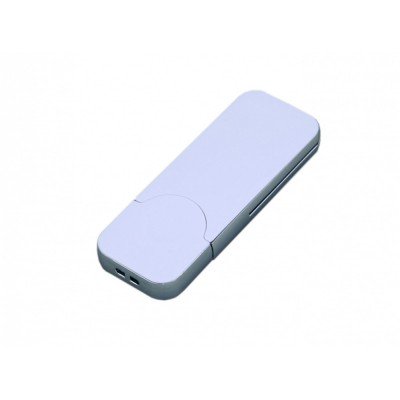 Купить USB-флешка на 64 ГБ в стиле I-phone, прямоугольнй формы, белый с нанесением