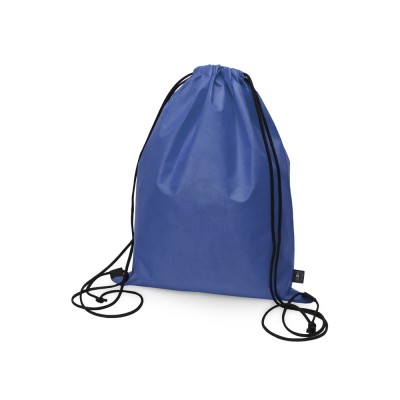 Купить Рюкзак-мешок Reviver из нетканого переработанного материала RPET, синий с нанесением логотипа