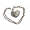 Купить USB-флешка на 16 Гб в виде Сердца  с кристаллами, серебро с нанесением логотипа