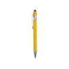Купить Ручка металлическая soft-touch шариковая со стилусом Sway, желтый/серебристый с нанесением логотипа