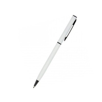 Купить Ручка шариковая автоматическая BrunoVisconti, 0.7 мм, синяя PALERMO (белый металлический корпус) с нанесением логотипа