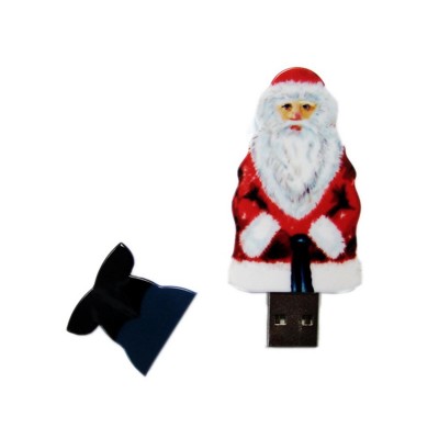 Купить USB-флешка на 8 Гб Дед Мороз Santa под нанесение, белый с нанесением