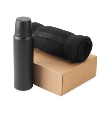 Подарочный набор с термосом и пледом Serenity, черный