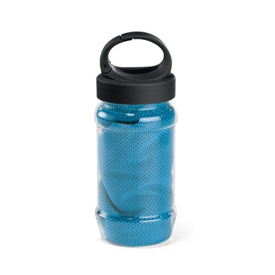 Купить ARTX PLUS. Полотенце для спорта с бутылкой, Голубой с нанесением логотипа