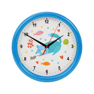 Купить Часы настенные разборные Idea, голубой с нанесением логотипа