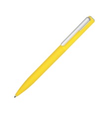Ручка шариковая пластиковая Bon с покрытием soft touch, желтый