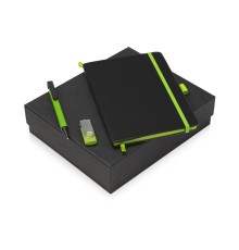 Подарочный набор Q-edge с флешкой, ручкой-подставкой и блокнотом А5, зеленый