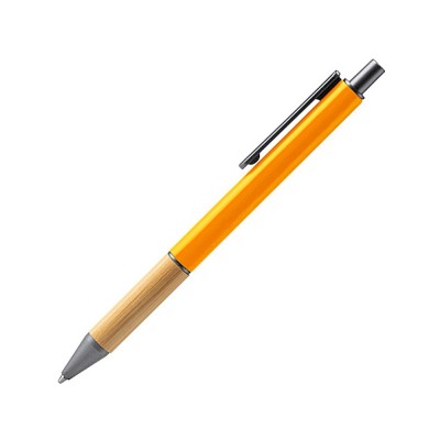 Купить Ручка шариковая PENTA металлическая с бамбуковой вставкой, оранжевый с нанесением логотипа