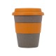 Купить Стакан с силиконовой крышкой Cafe, оранжевый с нанесением логотипа