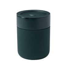 Java керамическая кружка емкостью 330 мл с силиконовой оберткой и пластиковой крышкой - Зеленый