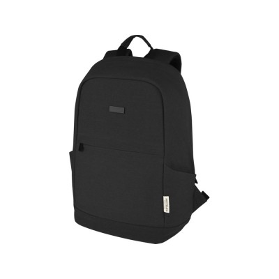 Купить Рюкзак для ноутбука 15,6 дюймов с защитой от кражи Joey объемом 18 л из брезента, переработанного по стандарту GRS, черный с нанесением логотипа