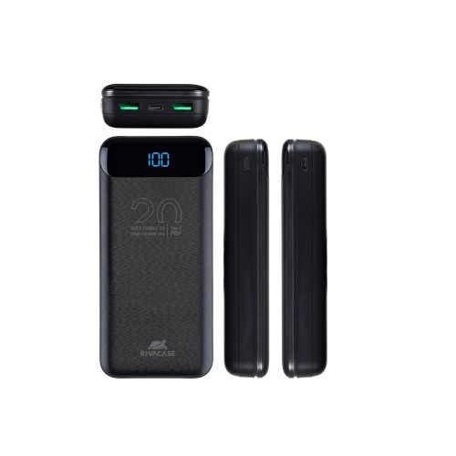 Купить RIVACASE VA2582 (20 000mAh), QC/PD 22.5W внешний аккумулятор с дисплеем, черный /24 с нанесением логотипа
