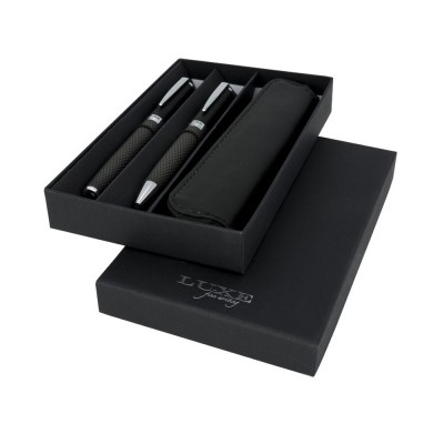 Купить Подарочный набор ручек Carbon, черный с нанесением