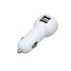Купить Автомобильная зарядка CC-01, 2 USB порта, белый цвет. с нанесением логотипа