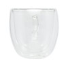 Купить Стеклянный стакан Manti объемом 250 мл с двойными стенками и подставкой из бамбука, 2 шт. , natural с нанесением логотипа