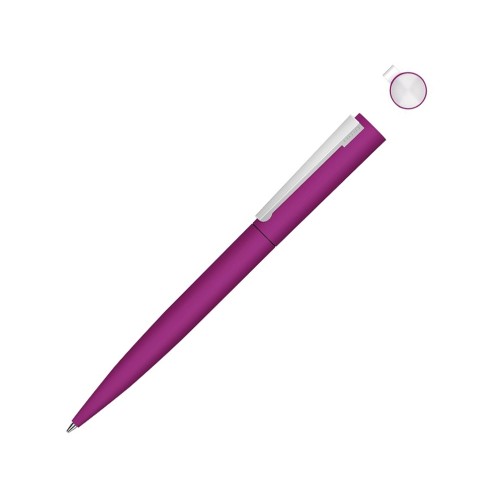 Купить Металлическая шариковая ручка soft touch Brush gum, розовый с нанесением логотипа