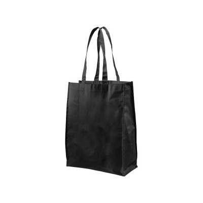 Купить Ламинированная сумка для покупок среднего размера, черный с нанесением