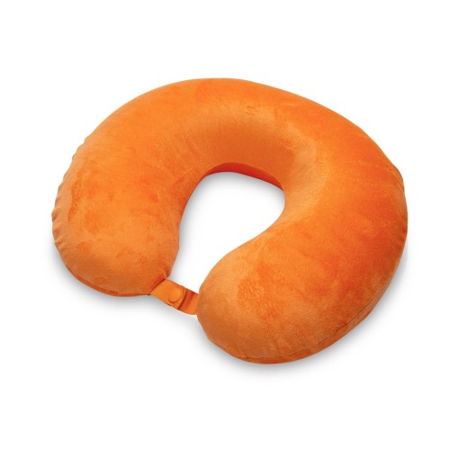 Купить Подушка Basic из микрофибры с эффектом памяти U-shape, оранжевый NEW с нанесением логотипа