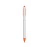 Купить Ручка шариковая с белым корпусом и цветными вставками, белый/оранжевый с нанесением логотипа