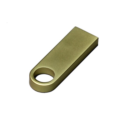 Купить USB 2.0-флешка на 128 Гб с мини чипом и круглым отверстием, золотистый с нанесением логотипа