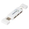 Купить Mulan Двойной USB 2.0-хаб, белый с нанесением логотипа