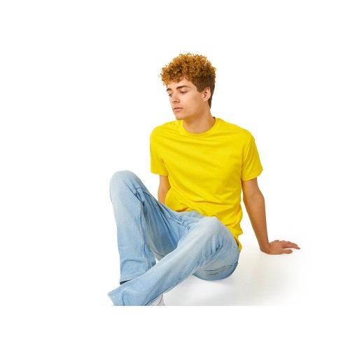 Купить Футболка Heavy Super Club с боковыми швами, мужская, желтый с нанесением логотипа