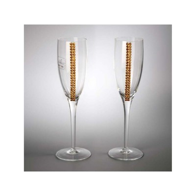 Купить Бокалы для шампанского с кристаллами Swarovski Chinelli с нанесением логотипа